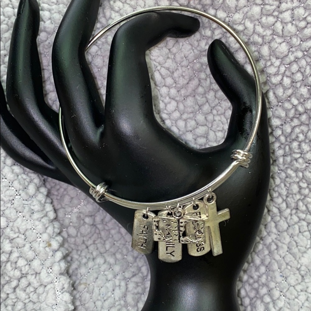Faith stainless steel charm bracelet